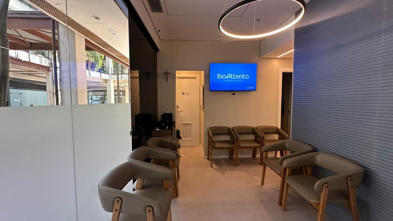 Recepção do coworking médico BioAttento na Barra da Tijuca